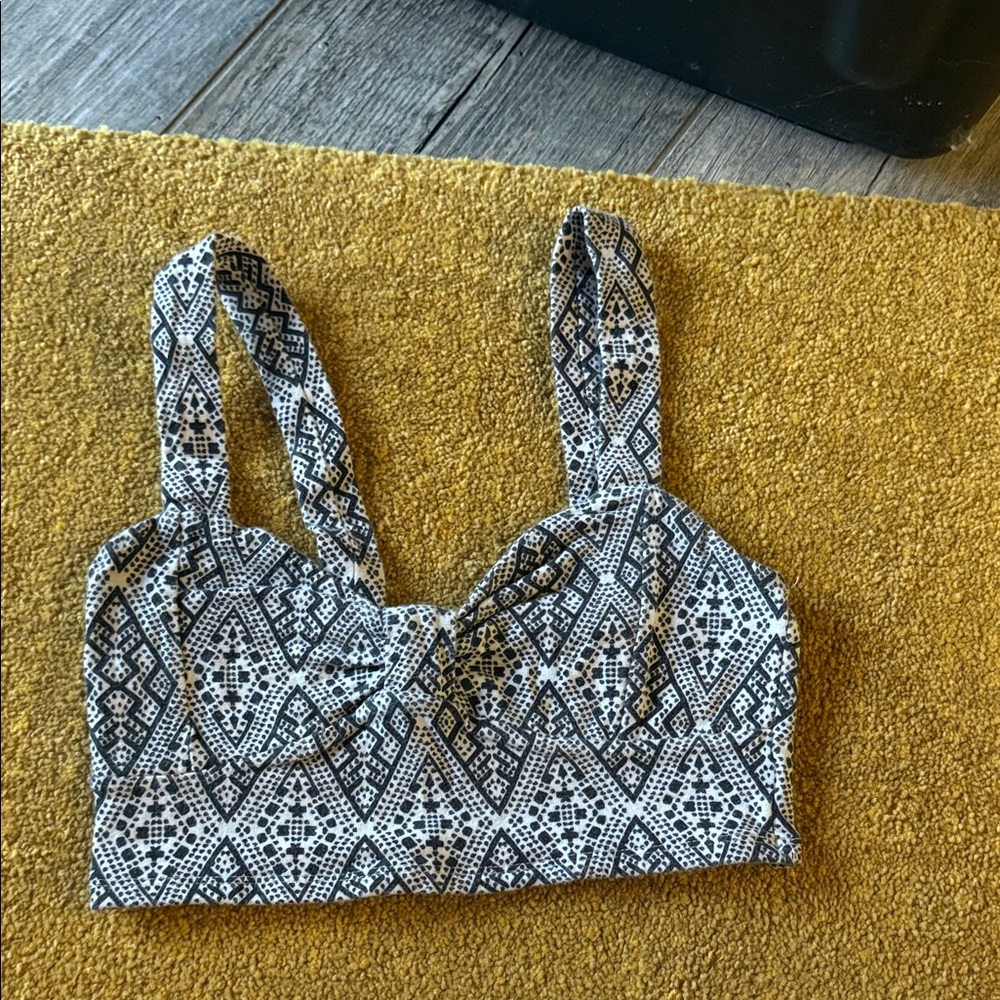 Mudd Black and White Patterned Bandeau